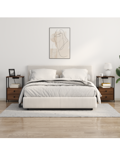 Armadio da Notte 2 pcs Rovere Marrone 40 x 31 x 60 cm