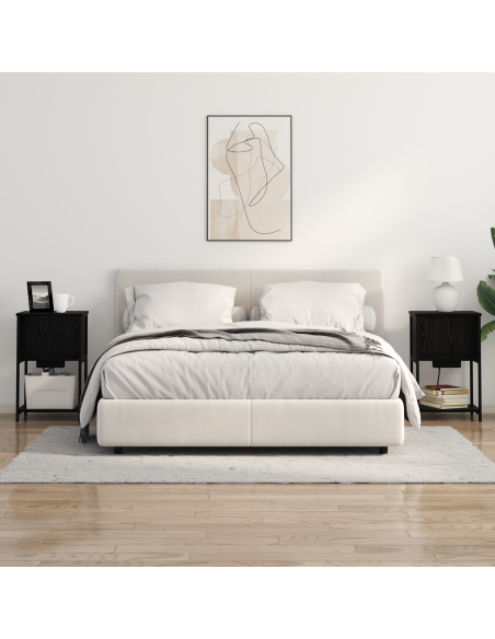 Armadio da Notte 2 pcs Rovere nero 38 x 31 x 61 cm