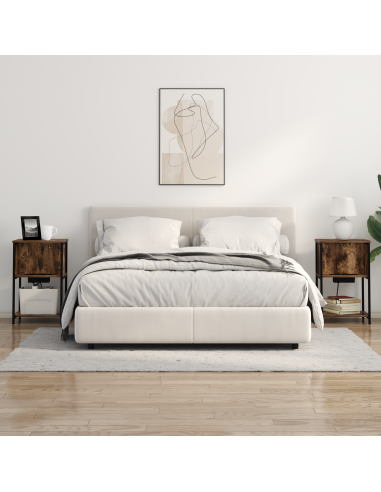 Armadio da Notte 2 pcs Rovere fumé 38 x 31 x 61 cm