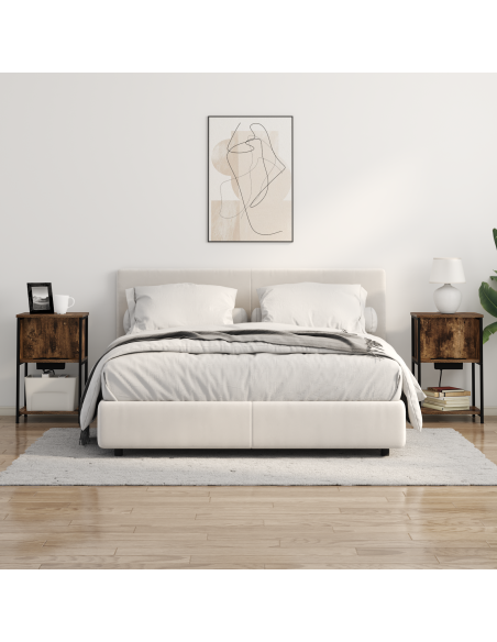 Armadio da Notte 2 pcs Rovere fumo 38 x 31 x 61 cm