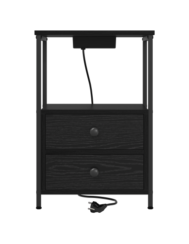 Armadio da Notte Rovere Nero 40 x 31 x 60 cm Legno multistrato