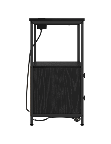 Armadio da Notte Rovere Nero 40 x 31 x 60 cm Legno multistrato