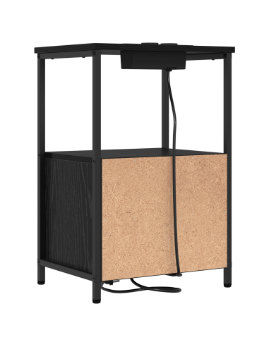 Armadio da Notte con cassetto 2 pcs Rovere Nero 40 x 31 x 60 cm