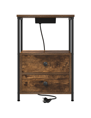 Armadio da Notte con cassetto 2 pcs Rovere fumé 40 x 31 x 60 cm