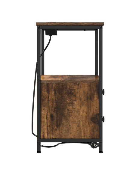 Armadio da Notte con cassetto 2 pcs Rovere fumé 40 x 31 x 60 cm