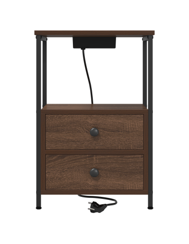 Armadio da Notte con cassetto Rovere Marrone 40 x 31 x 60 cm