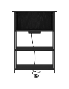 Armadio da Notte Rovere Nero 38 x 31 x 61 cm Legno multistrato 2