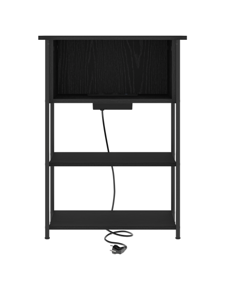 Armadio da Notte Rovere nero 38 x 31 x 61 cm Legno multistrato