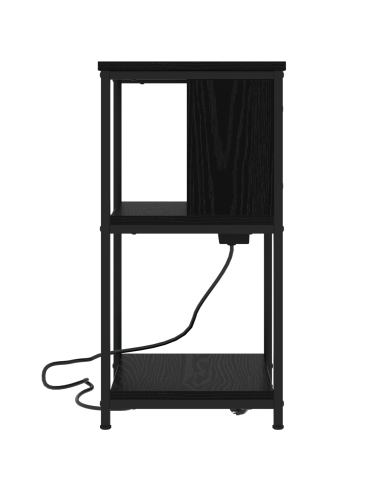 Armadio da Notte Rovere Nero 38 x 31 x 61 cm Legno multistrato
