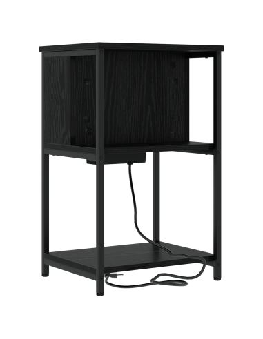 Armadio da Notte 2 pcs Rovere Nero 38 x 31 x 61 cm