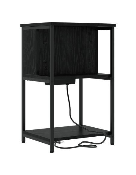 Armadio da Notte 2 pcs Rovere nero 38 x 31 x 61 cm