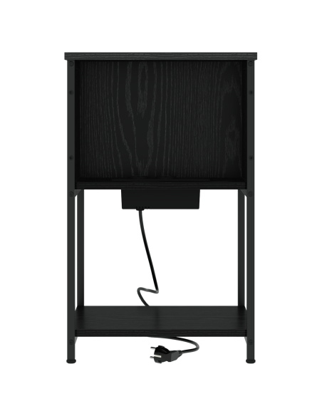 Armadio da Notte 2 pcs Rovere nero 38 x 31 x 61 cm
