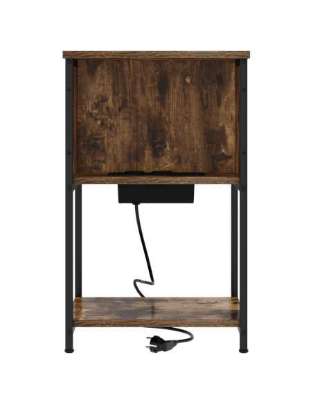 Armadio da Notte 2 pcs Rovere fumo 38 x 31 x 61 cm
