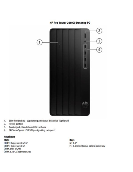 HP Pro Tower 290 G9 Desktop PC Intel® Core™ i7 i7-12700 8 GB DDR4-SDRAM 512 GB SSD Windows 11 Pro Nero