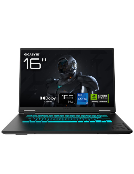 GIGABYTE GAMING A16 Laptop - 16", 165Hz WQXGA, Intel Core i7-13620H, GPU RTX 5060, 16GB DDR5, 1 x SSD Gen4 da 1TB, DOS, Garanzia