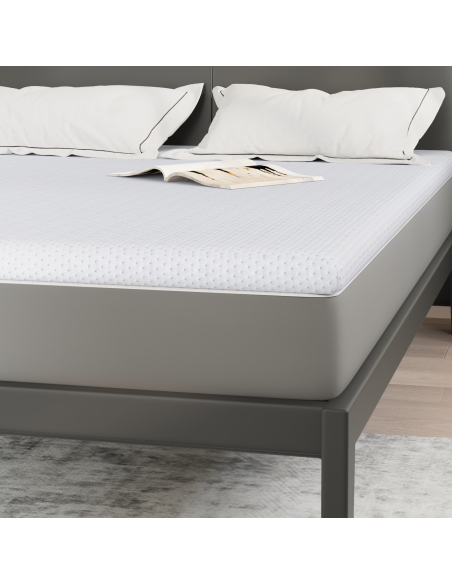 Topper per materasso Bianco 140 x 190 cm Tessuto Jacquard