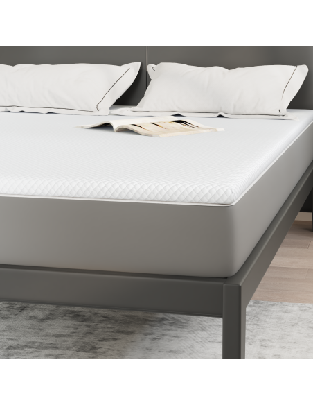 Topper per materasso Bianco 160 x 200 cm Tessuto Jacquard