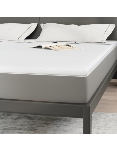 Topper per materasso Bianco 200 x 200 cm Tessuto Jacquard