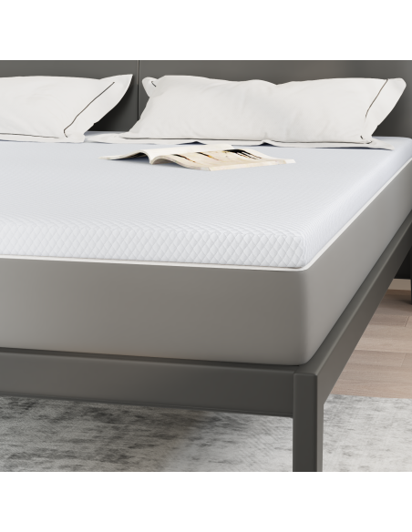 Topper per materasso Bianco 200 x 200 x 5 cm Tessuto Jacquard