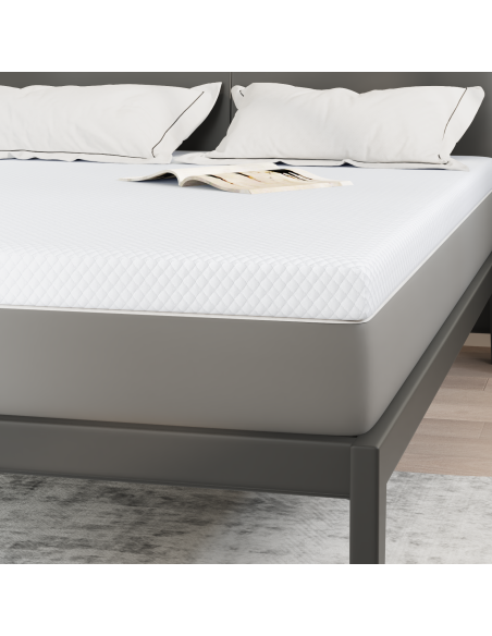 Topper per materasso Bianco 160 x 200 cm Tessuto Jacquard