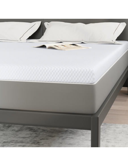 Topper per materasso Bianco 200 x 200 cm Tessuto Jacquard