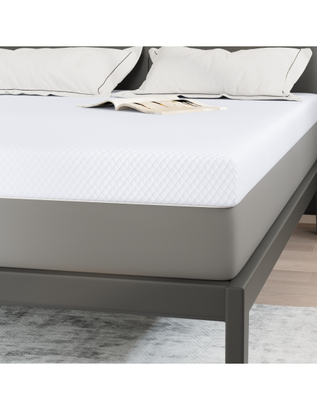 Topper per materasso Bianco 140 x 190 cm Tessuto Jacquard