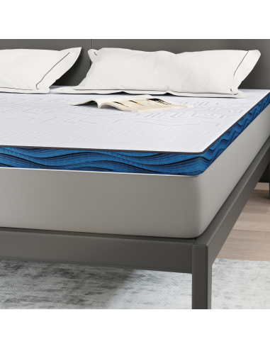 Topper per materasso Bianco 200 x 200 cm Tessuto Jacquard