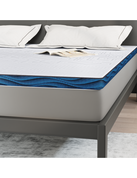 Topper per materasso Bianco 200 x 200 cm Tessuto Jacquard