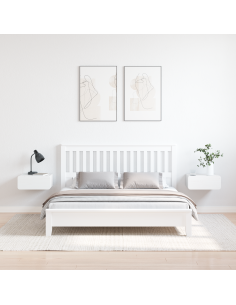 Comodino 2 pcs Bianco 39 x 34 x 16,5 cm Legno di pino massello