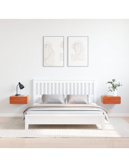 Comodino da Parete 2 pcs Cera marrone 39 x 34 x 16.5 cm