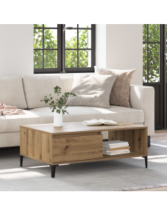 Tavolino da salotto rovere artigianale 90 x 60 x 35 cm