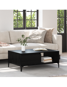 Tavolino da salotto Rovere nero 90 x 60 x 35 cm