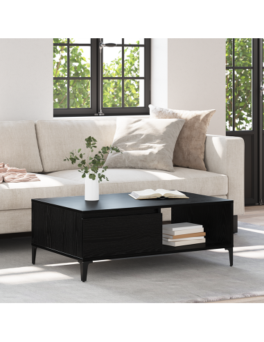 Tavolino da salotto Rovere nero 90 x 60 x 35 cm