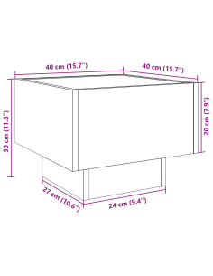 Tavolino da salotto Legno vecchio 40 x 40 x 30 cm