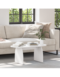 Tavolino da salotto Bianco 80 x 40 x 35 cm Pino massello