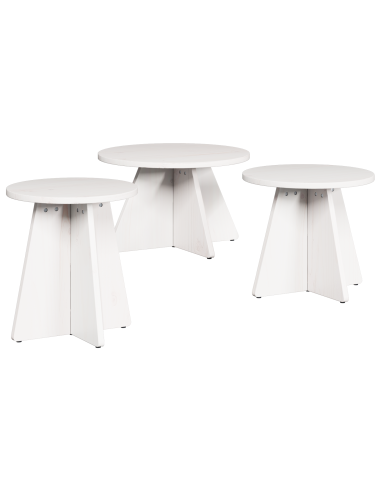 Tavolino da salotto 3 pcs Bianco