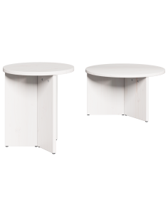 Tavolino da salotto 2 pcs Bianco Legno massello di pino
