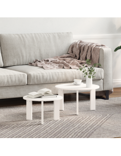 Tavolino da salotto 2 pcs Bianco Legno massello di pino