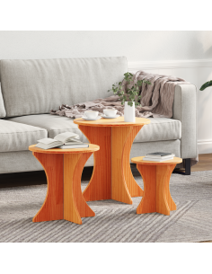 Tavolino da salotto 3 pcs Marrone cerato