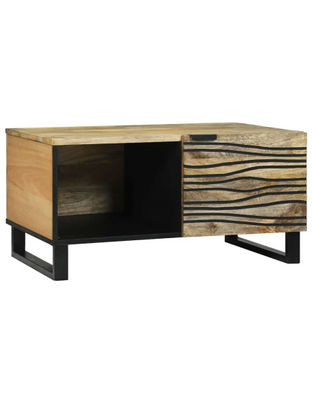 Tavolini da salotto con lo scaffale Geometrico con archiviazione con porta Marrone 80 x 50 x 40 cm