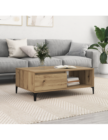 Tavolino da salotto rovere artigianale 90 x 60 x 35 cm