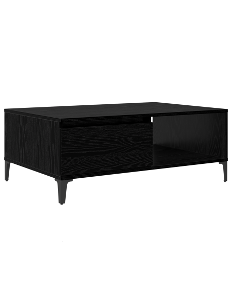 Tavolino da salotto con lo scaffale Rovere nero 90 x 60 x 35 cm