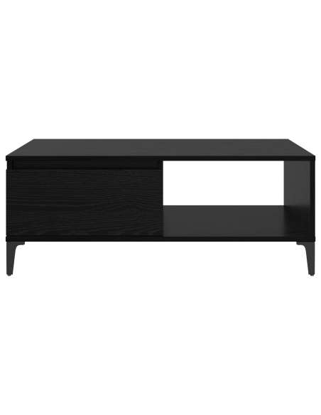 Tavolino da salotto con lo scaffale Rovere nero 90 x 60 x 35 cm
