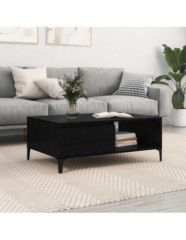 Tavolino da salotto Rovere nero 90 x 60 x 35 cm