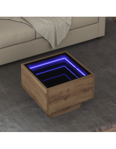 Tavolino da salotto rovere artigianale 40 x 40 x 30 cm