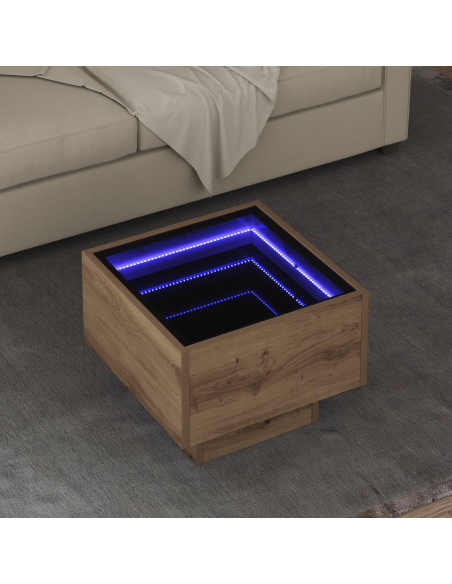 Tavolino da salotto rovere artigianale 40 x 40 x 30 cm