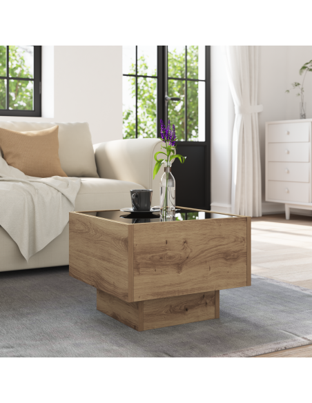 Tavolo laterale rovere artigianale 40 x 40 x 30 cm
