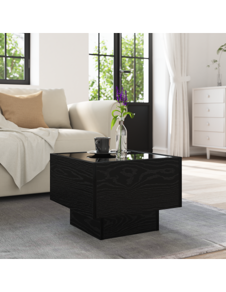 Tavolo laterale Rovere nero 40 x 40 x 30 cm Legno multistrato