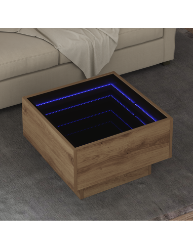 Tavolino da salotto rovere artigianale 50 x 50 x 30 cm