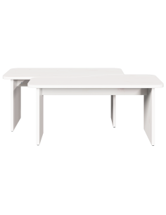 Tavolino da salotto 2 pcs Bianco Legno di pino massello 2